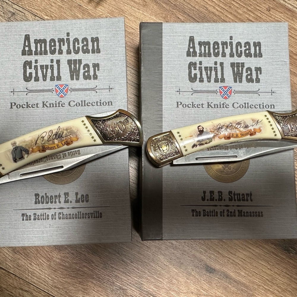 American Civil War Pocket Knife Collection - Cream and Gold